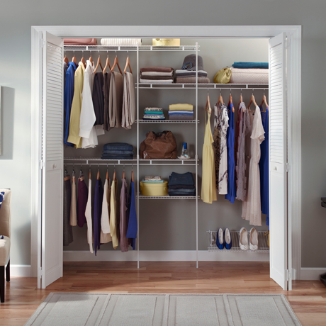 Wire Shelving in Reach-in Closet