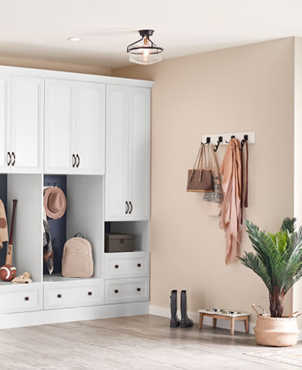 Wood Cabinets in Entryway and Mudroom