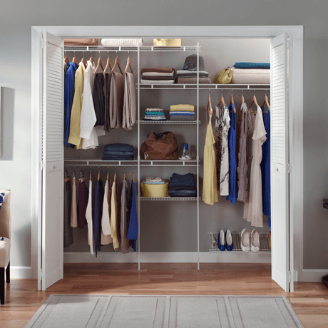 Wire Shelving in Bedroom Closet